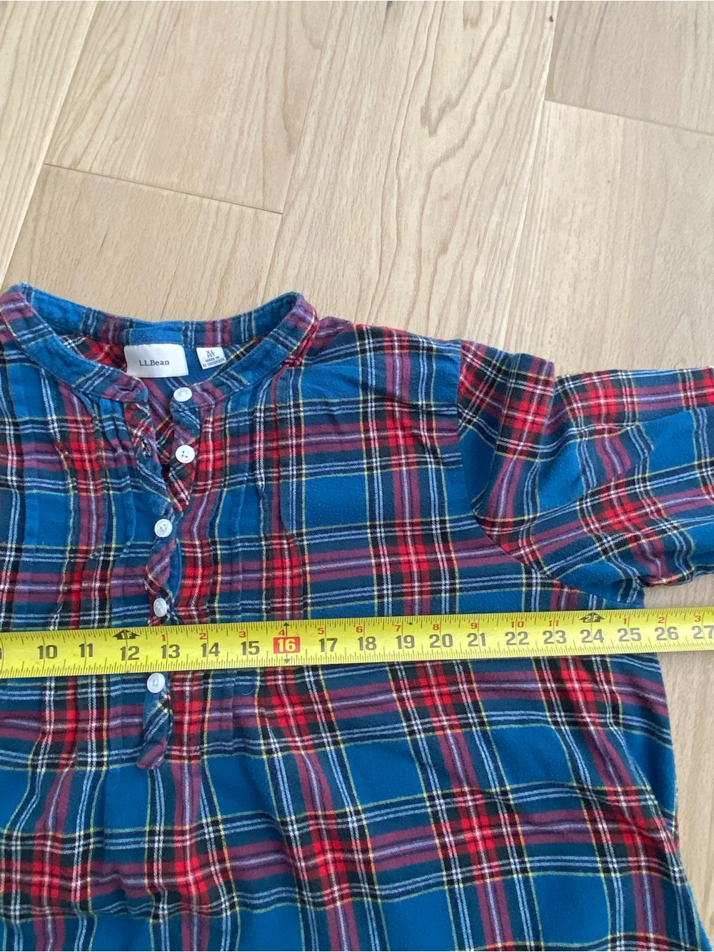 L.L.Bean Women’s XL Petite Flannel Nightgown Plaid - Picture 7 of 8